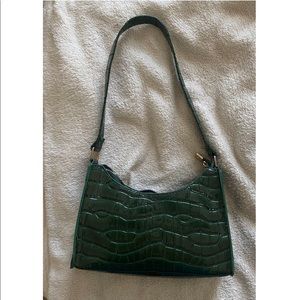 Princess Polly Green Croc Shoulder Bag